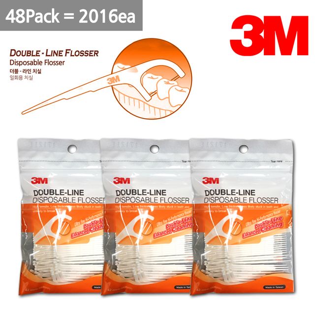 3M치실 더블라인 치실 일회용치실 (48Pack-2016ea)