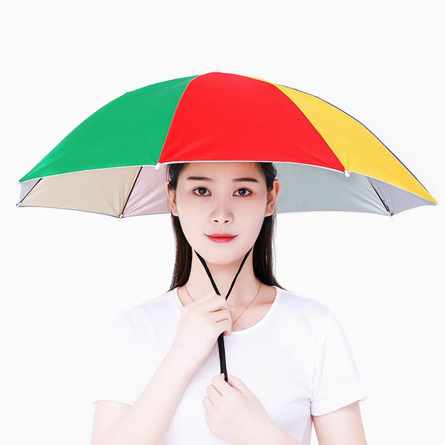 우산형 무지개 모자 밴드형 머리우산