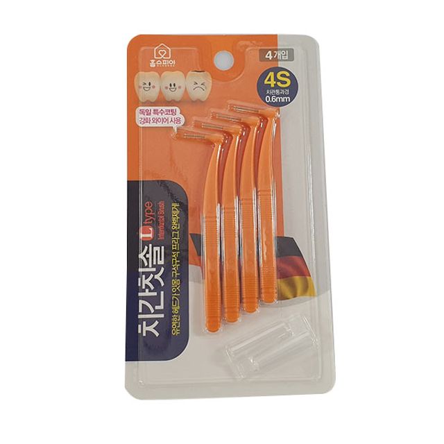 4S 4개입 치간칫솔 L타입 0.6mm