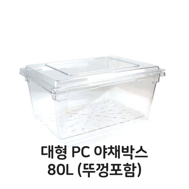 대형 PC 야채박스 80L 뚜껑포함 - 신선도 유지 플라스틱 용기