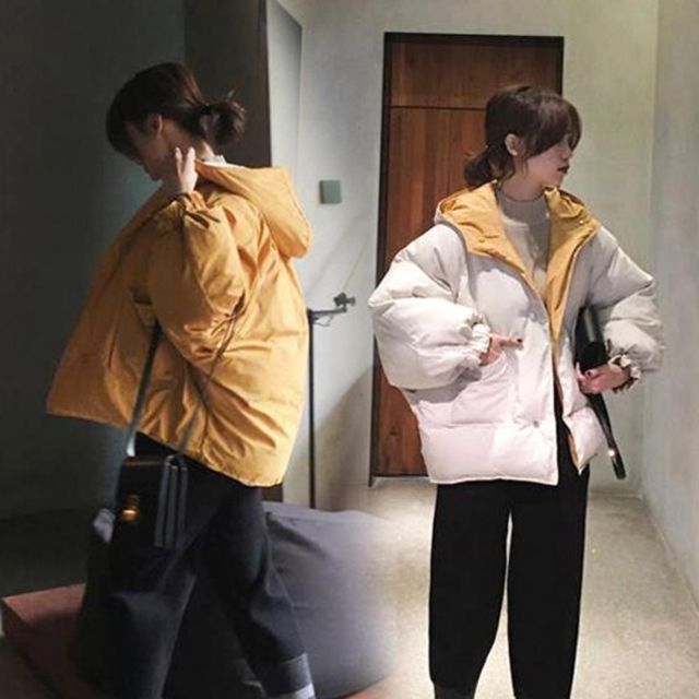 겨울 따듯한 여성 러블리 양면 투웨이 숏패딩 점퍼