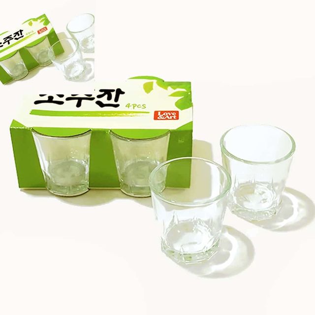 러브앤아트 소주컵4P 소주잔 술잔 유리컵 유리잔