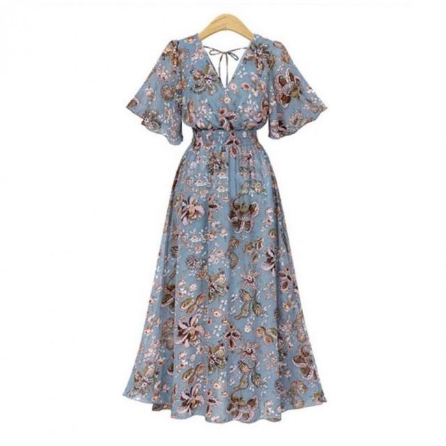 여성 썸머 쉬폰 롱 원피스 휴가지룩 바캉스 의상