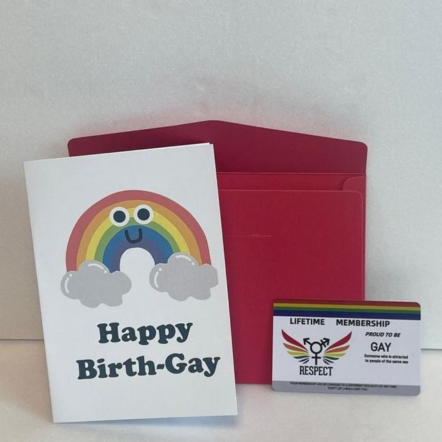레인보우 디자인 카드 생일 축하 기념 편지지 남자친구 특별한