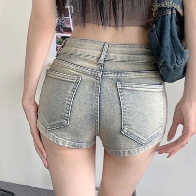 청 팬츠 빈티지 여자 슬림 오버핏 반바지