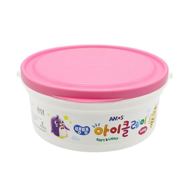 아모스 23000 탱탱아이클레이 400g 분홍 버켓 1통 (18개입)