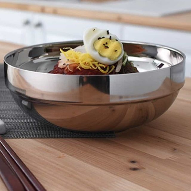면그릇 죽용기 이중 진공 스텐 냉면기 중