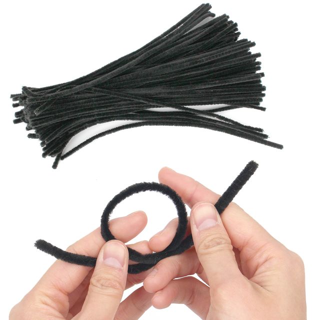 검은색 공예재료 30cm 모루 검정모루 미술 100개입