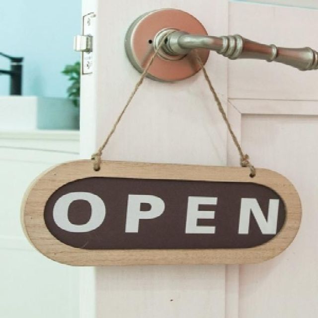우드 타원 OPEN/CLOSED 걸이