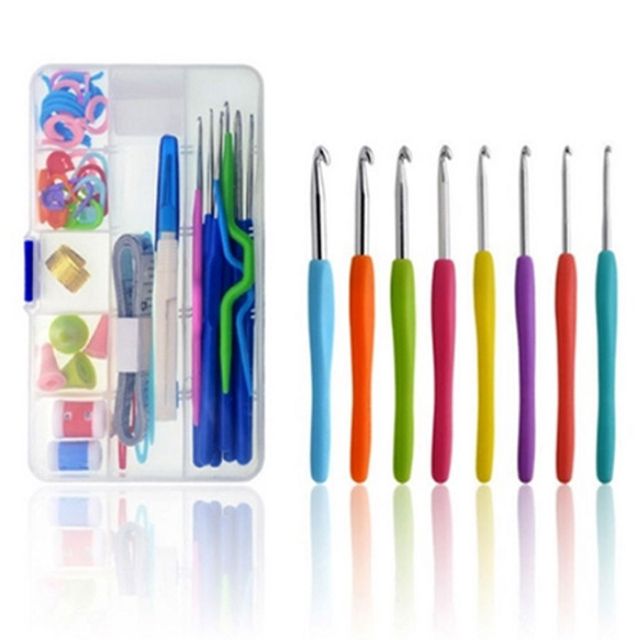 DIY 뜨개질 바늘 53P 코바늘 골무 바늘 케이스 풀세트