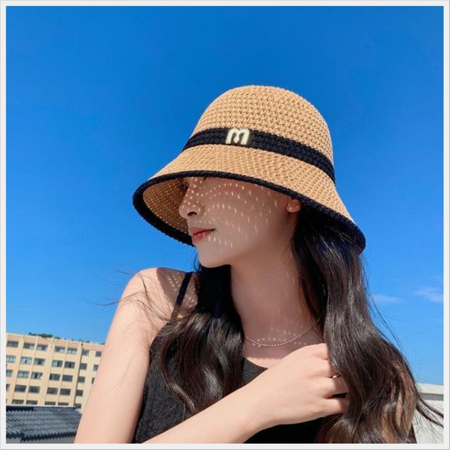 챙모자 라탄 선캡 밀짚 여성 여름 벙거지 여름
