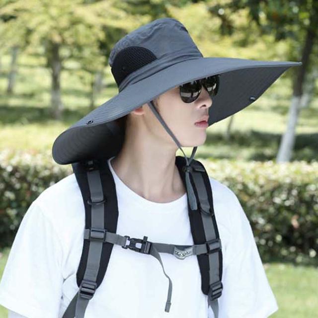 빅 챙모자 남성용, 물놀이 여름 자외선 차단 사파리