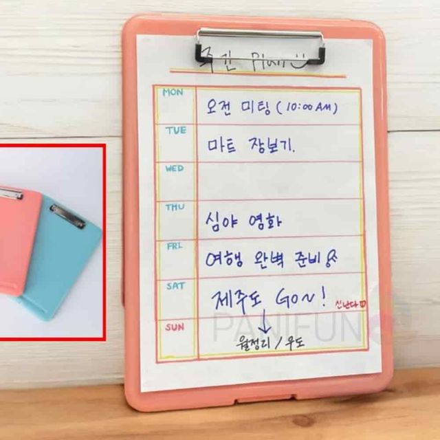 A4 클립보드 핑크 파일철 파일홀더 화일철 문서철 파일가방