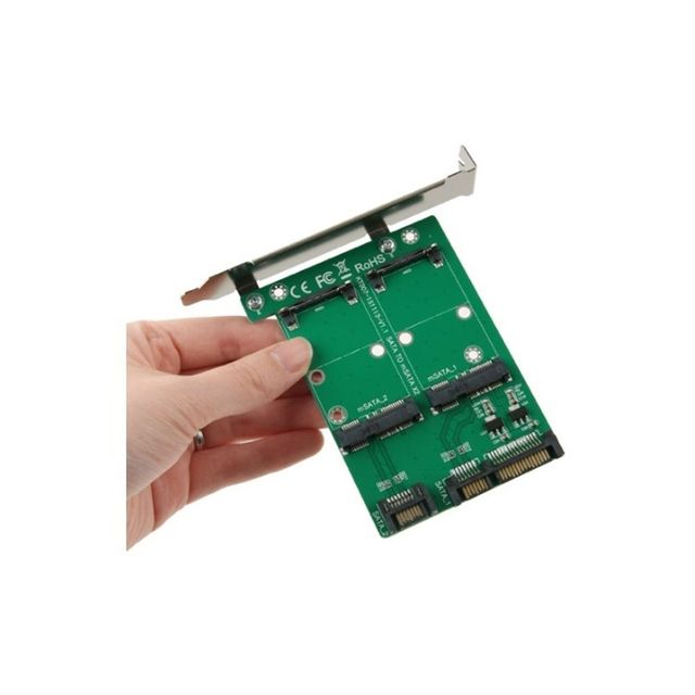 SATA 변환 컨버터 mSATAx2toSATA 7P SATA 22P KS972