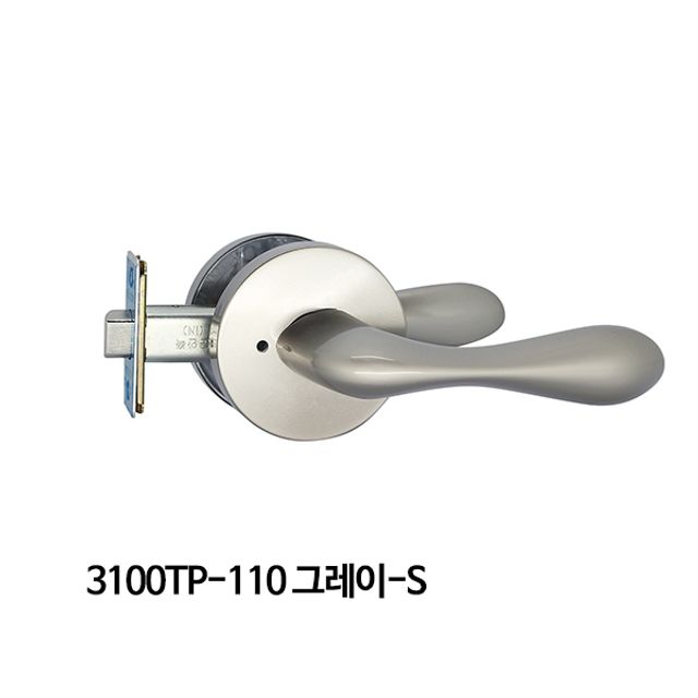 현대디엘 문고리 목문레버 욕실용 3100TP-110 그레이S