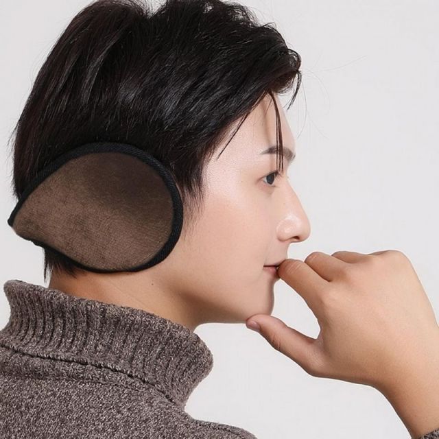 겨울 무지 방한 브라운 귀도리 소프트 퍼 이어머프