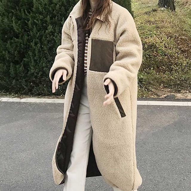 여자 오버핏 플리스 집업 롱코트 뽀글이 겨울 아우터