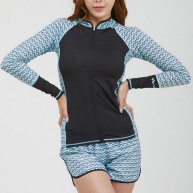 여성 수영복 셋트 래쉬가드 긴팔 탑