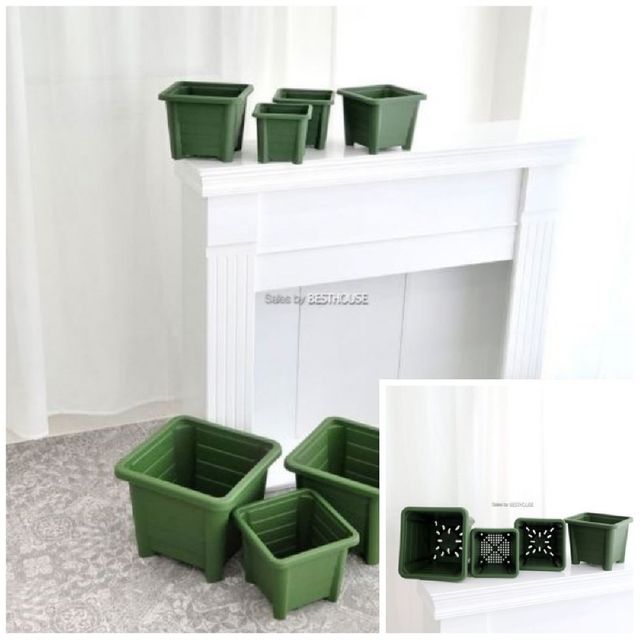 사각 그린플렌터 포트 화분 10호 31x25cm 인테리어화분 사각화분 식물화분 베란다화분