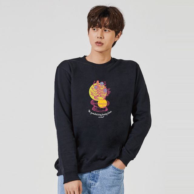 키밍 꽃꽂이 플라워 맨투맨, 남성 후드 티셔츠