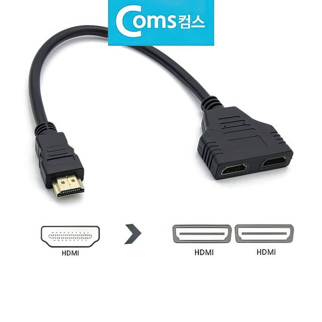 HDMI 2대1 Y자형 분배기 장치 선택기 스위치 모니터 연결 PC