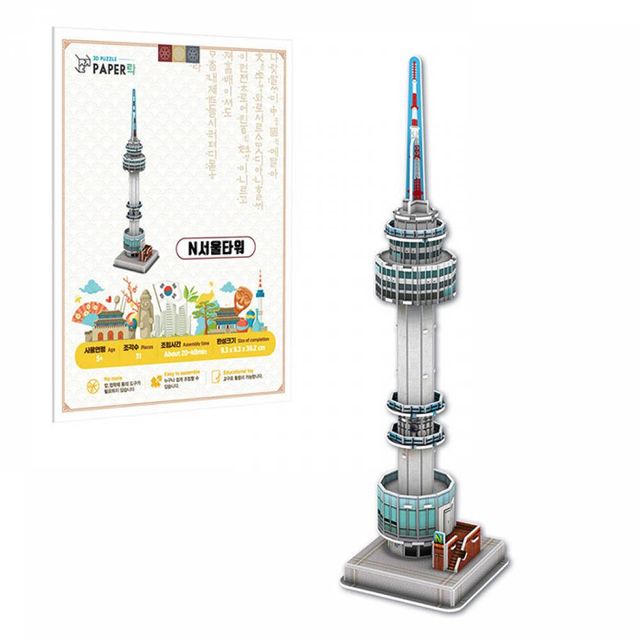 TBZ N 서울타워 우드락 3D 입체퍼즐 만들기 키트 서울 랜드마크 교구 DIY