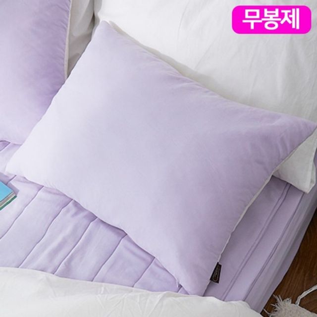 베개세상 해피니 모모 솜 로 마이크 베개 무봉제 별매 소프트 커버 라벤더