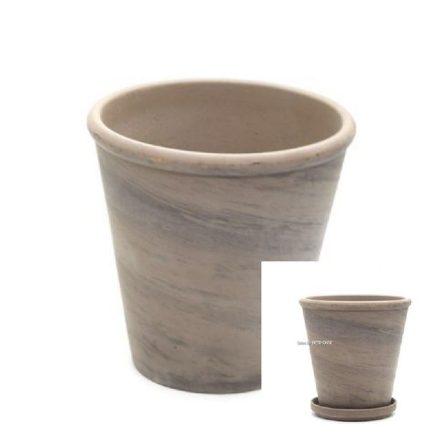 독일산 그레이 꼬깔 토분 화분 로즈분1호 12x13cm 미니도자기화병 거실화병 미니화병 인테리어화병