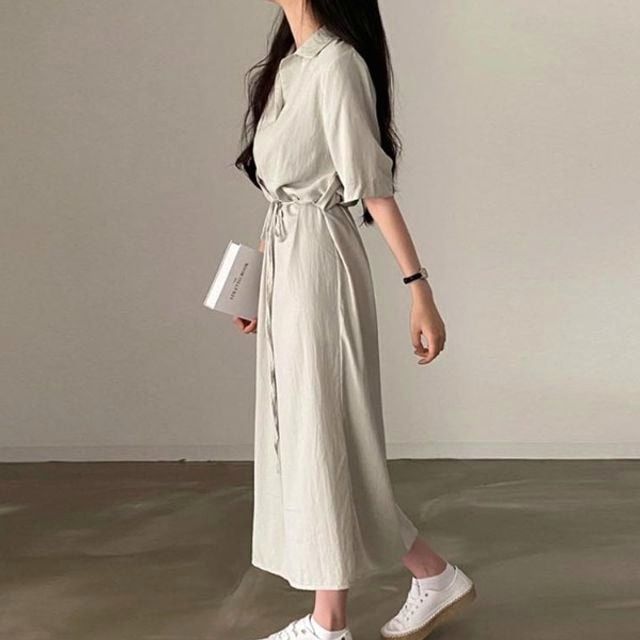 셔츠원피스 브이넥 드레스 여성원피스 캐주얼 외출