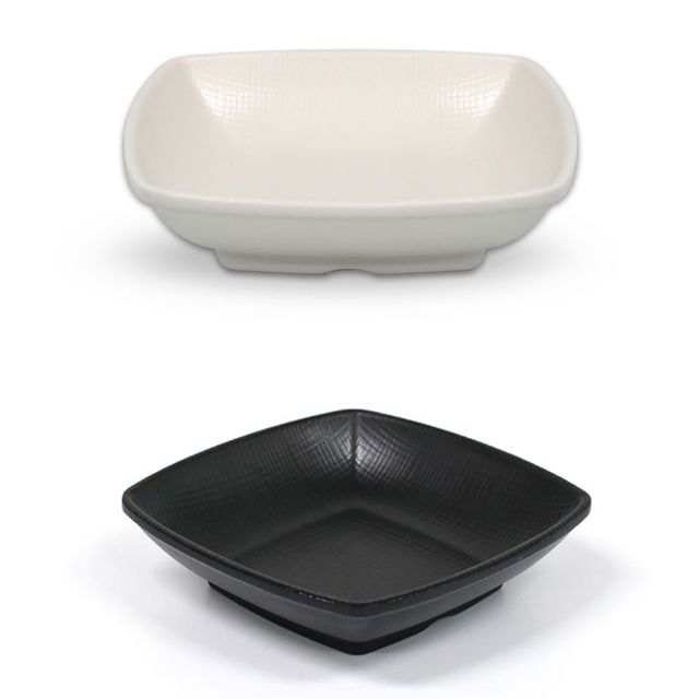 멜라민 한정식 사각 앞접시 11.2cm 7호 블랙 반찬그릇