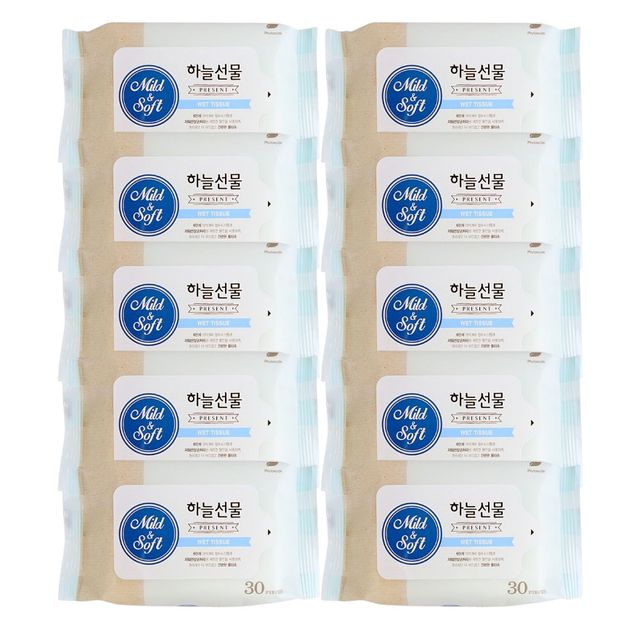 하늘선물 휴대용 리필형 피톤치드 물티슈 30매 10개