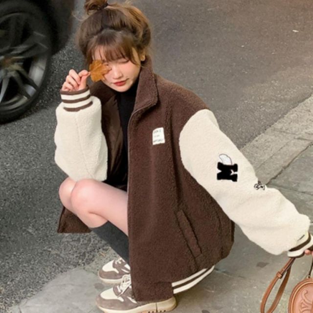 여성 후리스 집업 양털 점퍼 캐주얼