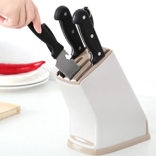 다용도 스탠드형 칼꽂이 베이지 - 주방 칼 보관함