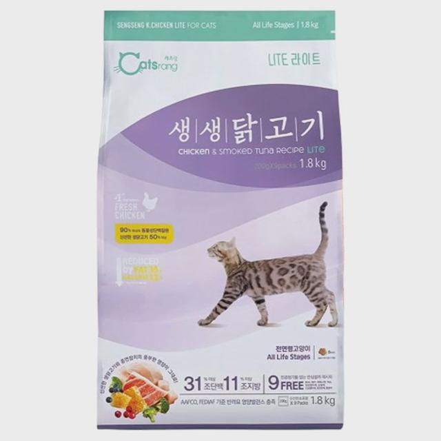 캐츠랑 생생 닭고기 라이트 1.8kg - 전연령 고양이 사료