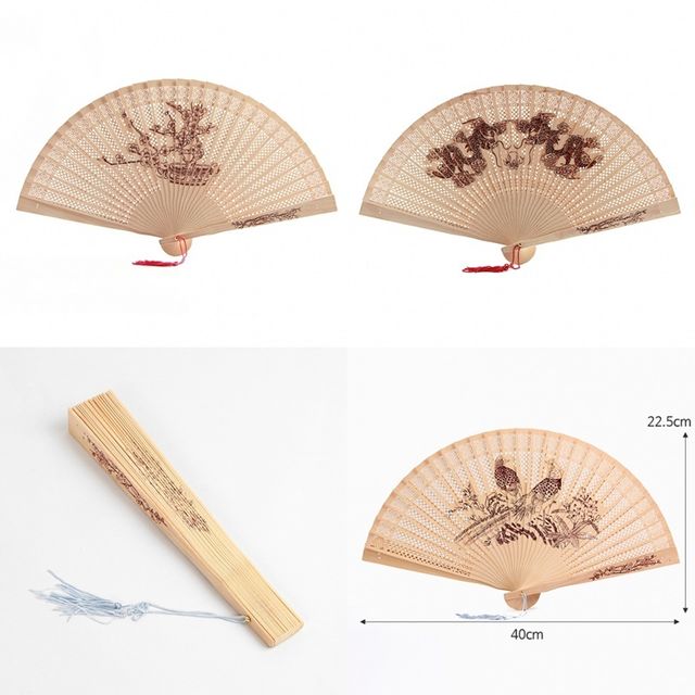 선물용 휴대용 나무향 전통부채 여름 접이식부채