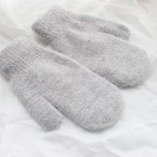 데일리 인조밍크 벙어리장갑 1쌍 양털 퍼 겨울 털장갑