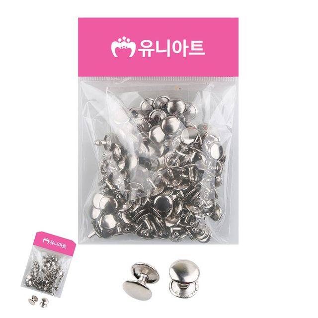 스웨이드끈 가죽팔찌부자재 쇠단추 1cm 약80쌍