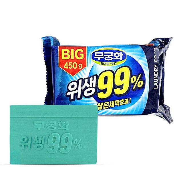 무궁화 위생 99% 빨래 세탁 살균 비누 450g