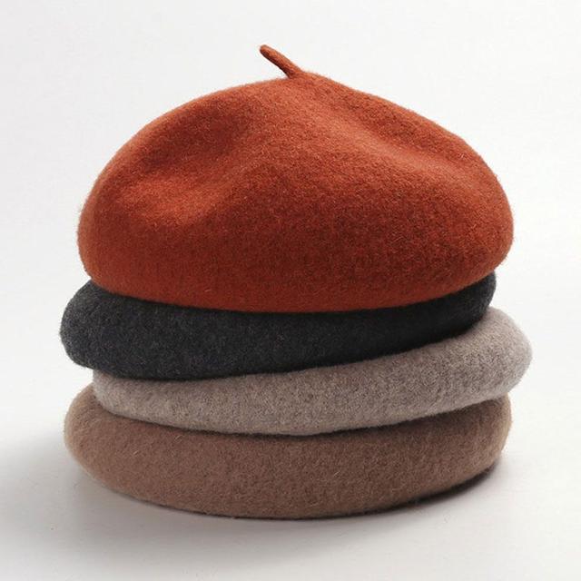톤 다운 컬러 울 혼방 베레모 패션 스타일링 화가모자