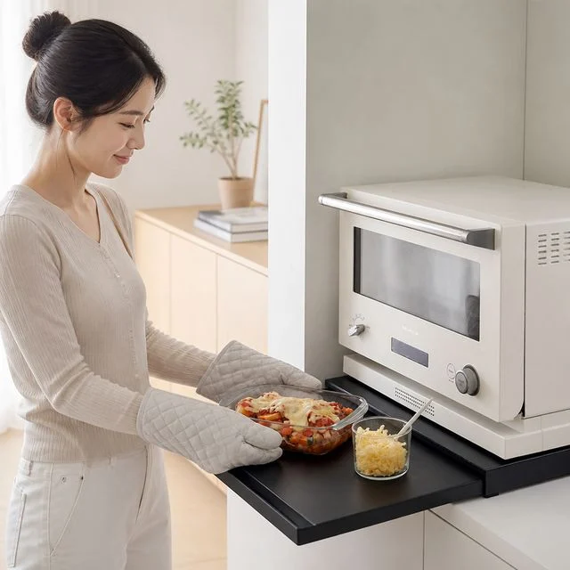 전자레인지 레인지대 슬라이드 선반 확장형 거치대 조리대 수납 정리대