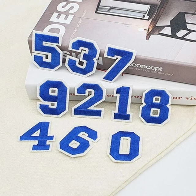 자수 패치 옷와펜 블루 리폼 열접착패치