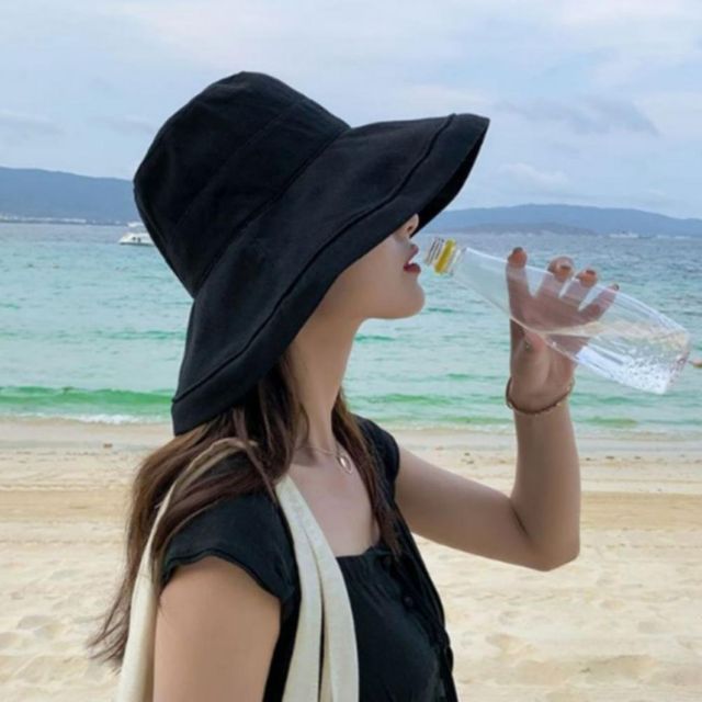 여성 와이어 와이드챙 벙거지 바캉스 휴양지 썬캡 모자