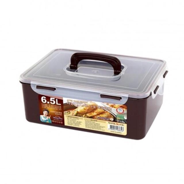 핸들 직사각 밀폐용기 6.5L - 김장용 초코 김치통
