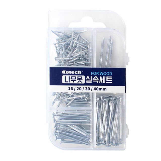 혜명몰 코텍 나무못 실속세트 못세트 목재용못 목공자재 DIY공구 목공용못