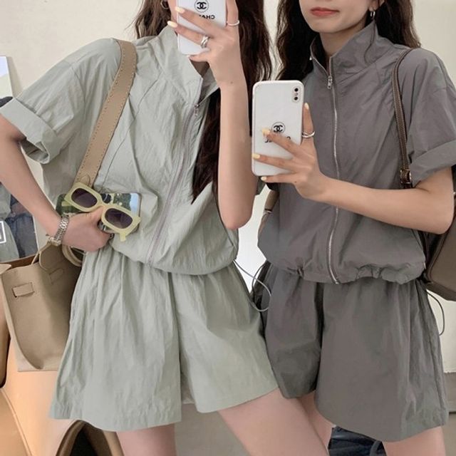 캐주얼룩 쿼드컬러아웃도어자켓 캐주얼 하프슬리브