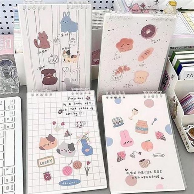 휴대용 a5 스프링 노트 귀여운 a5 5줄 노트 학용품줄 공책
