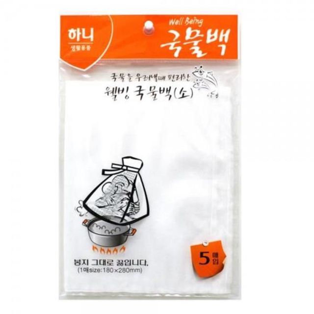 국물백 다시망 소 5매입, 육수망 다시백 18x28cm