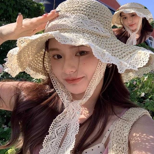 라탄모자 여자벙거지모자 햇빛가리개 여성모자