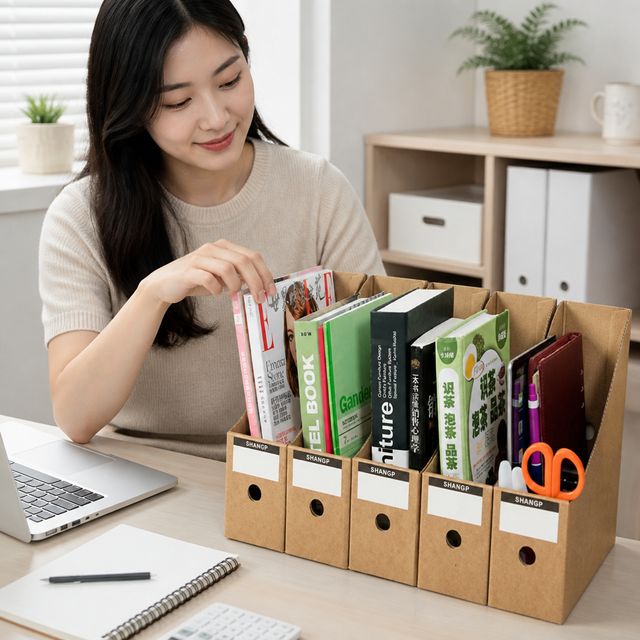 크라프트지 서류함 사무실 데스크 정리꽂이 5개입