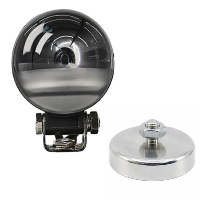 LED 작업등 작업차량 서치라이트 산업 안전 보조등 레드 고정자석 실버 48mm